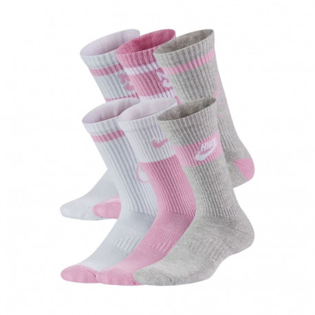 Nike noorte sokid CK7302 905 pehmendusega keskmise säärega 34-38, valged, roosad, hallid
