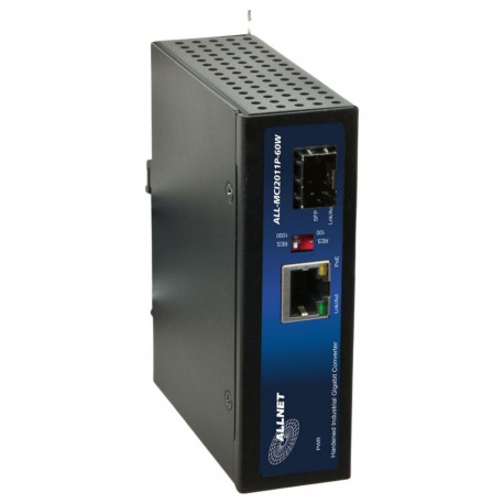 "Z ALLNET Medienkonverter Industrial PoE (15,4W/30W/60W) auf 1000BASE-SX/-LX Single-/ Multimode SFP 