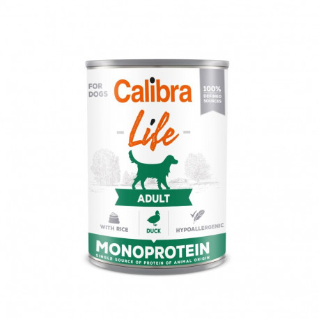 Calibra Life Adult Duck with Rice canned food for dogs 400g
