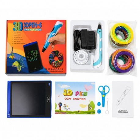 iLike Melt 3D Pen Kit Box Complete Set For 3D Printing Pen, 3D PEN-7-1 Set with Stencils 5m x 20 Col