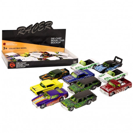 autko metalne võidusõiduauto 1:64