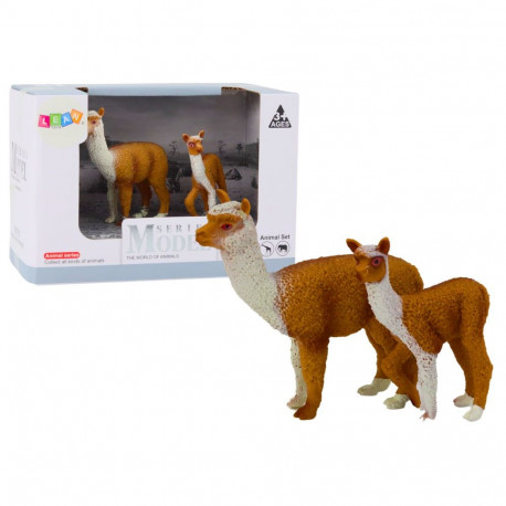 Figurka Dorosła Lama 8 cm z młodą Lamą 6 cm Zwierzęta Świata