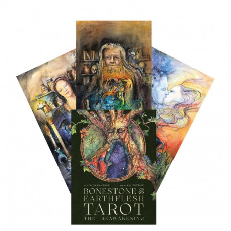 Tarot Card Deck - Bonestone & Earthflesh Tarot Cards 79 Cards, 384-Page Guidebook, Blue Angel