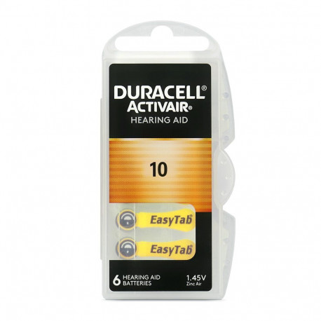 Hearing Aid Battery - Duracell Activair 10 Batteries, 6 pcs