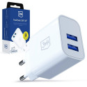 3mk FlowPower 10W 2.4A 2A Wall Charger - White