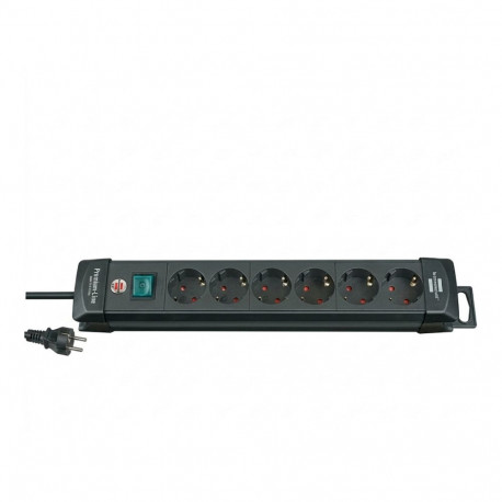 Brennenstuhl pikendusjuhe Premium-Line 6-kohaline 3m, must