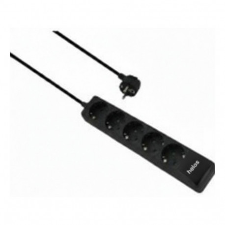 "helos Steckdosenleiste CLASSIC, 6-fach, schwarz, 1,5m, ohne Schalter"