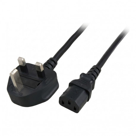 "EFB Netzleitung UK BS1363A-C13 180°,schwarz,2m,3x0.75mm"