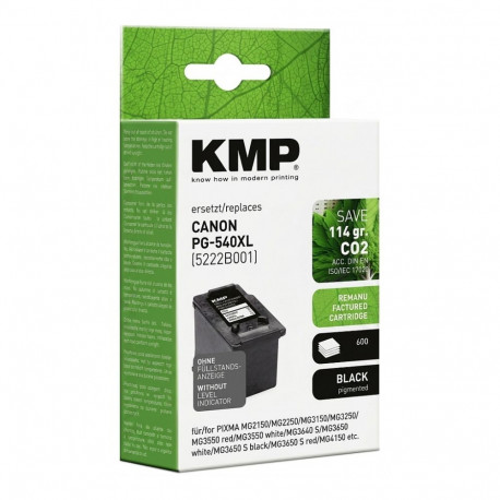 KMP tindikassett Canon PG540XL 600 S. C87 taastatud, must