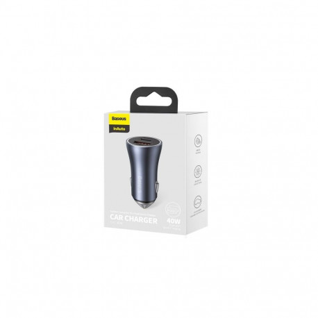 Baseus Car Charger Golden Contactor Pro Dual Quick Charger U+C Power Delivery 3.0 Quick Charge 4, SC