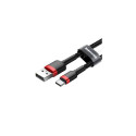 Baseus Type-C Cafule Cable 3A 1m Red + Black (CATKLF-B91)