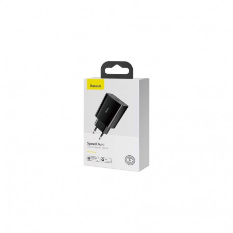 Baseus Travel Charger Speed Mini 1C Quick Charger 20W EU Black (CCFS-SN01)