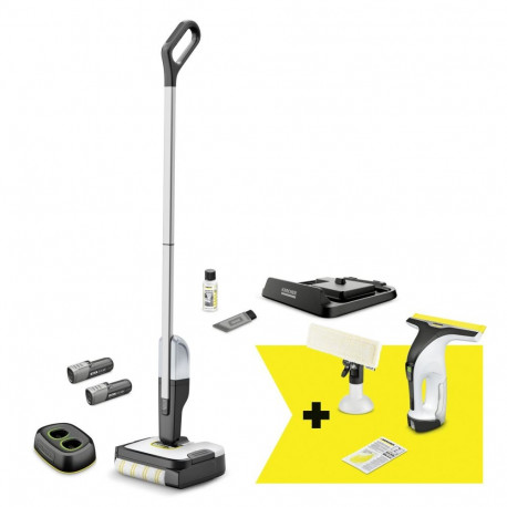 Vacuum Cleaner|KARCHER|FC 2-4 + WV 4-4 Set|Dry&wet|Electric mop|Black/Silver|Bagless|Battery| 2.2 kg