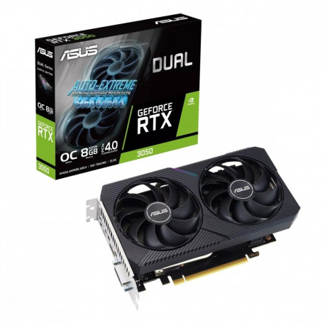 GeForce videokaart RTX 3050 DUAL OC V2 8GB GDDR6 128Bit DVI-D/HDMI/DP