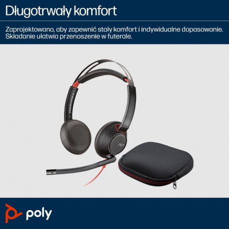 Poly peakomplekt Blackwire 5220 USB-C sertifitseeritud Skype'i/MS Teamsi jaoks