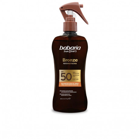BABARIA SUN LOVERS BRONZE spray aceite protecor solar SPF50 200 ml