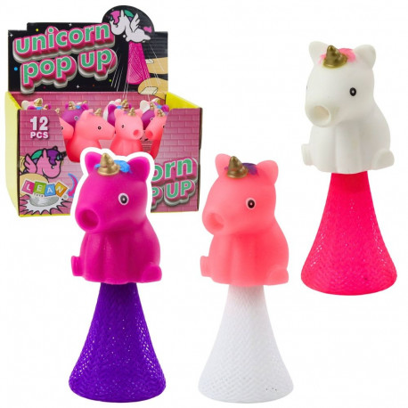 hüppav ükssarvik vedrul pop up valge roosa 10cm mix