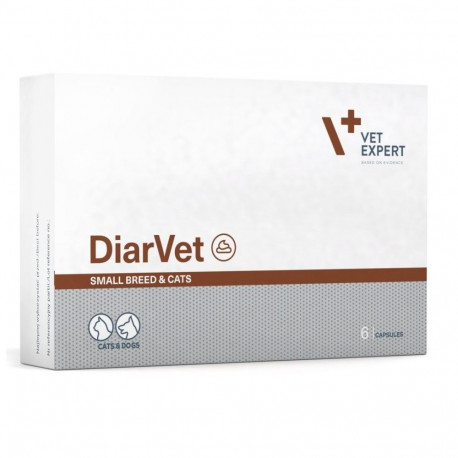 Pet Supplement - VetExpert Diarvet Small Breed 6 Tablets For Dogs And Cats 5–10 Kg