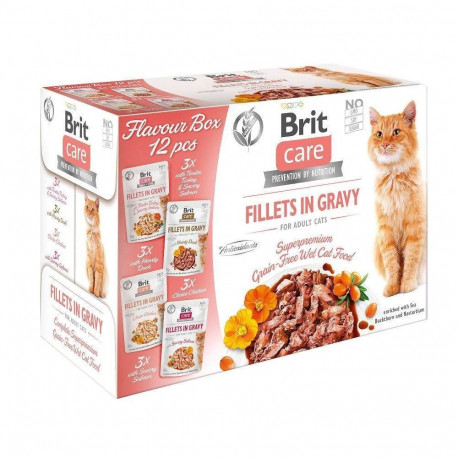BRIT Care märgtoit kassidele fileedid kastmes karbis 12x85g