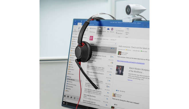 HP Poly Blackwire 5220 Stereo USB-C Headset +3.5mm Plug +USB-C/A Adapter