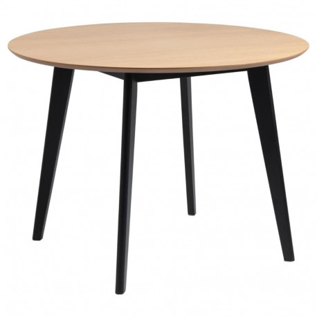 Söögilaud ROXBY ümmargune Ø105 cm, tamm/must
