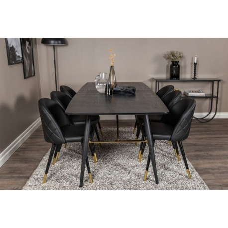 Söögitoa komplekt GOLD&VELVET laud ja 6 tooli