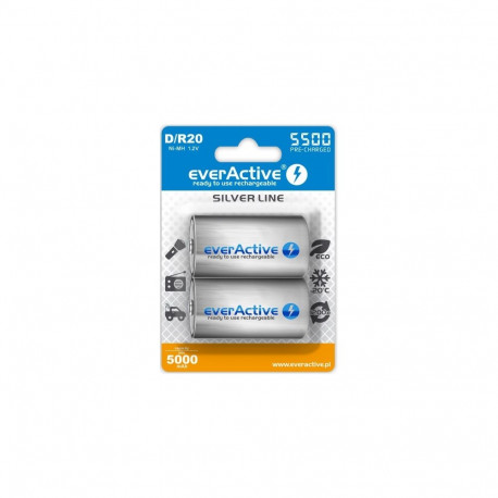 Battery - everActive R20/D Ni-MH 5500 mAh Rechargeable Pack of 2
