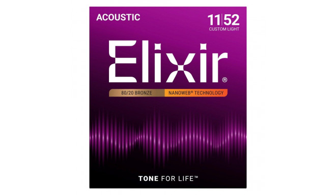 Elixir Strings akustilise kitarri keeled 11027 Custom Light NW 11-52