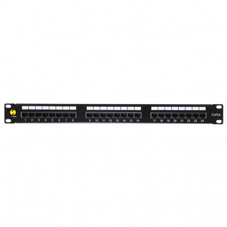 Patch panel 19'' Netrack 24-porty kat. 6 UTP,  z półką