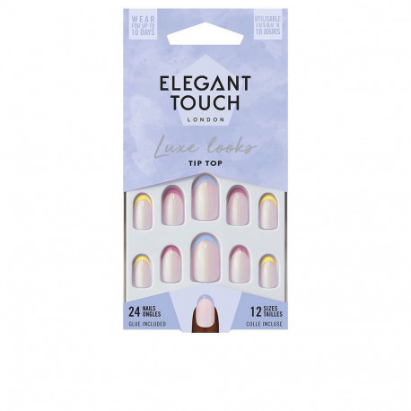 ELEGANT TOUCH LUXE LOOKS nails with glue oval limited ed #tip top
