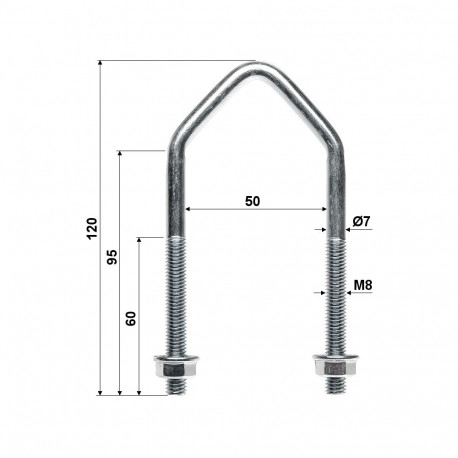 U-polt CYB-50/M8X120
