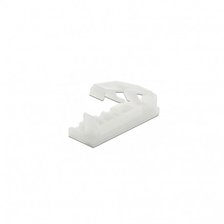 DeLOCK Flat cable holder with locking clip self-adhesive screwable natural 10 pieces