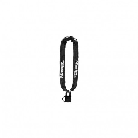 MASTER LOCK 90cm long x 6mm hardened steel chain with 40mm laminated steel padlock; black