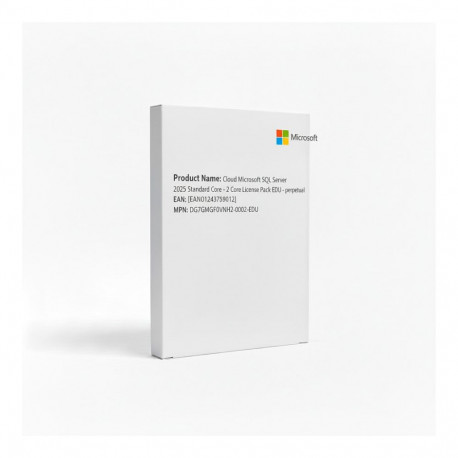 Cloud Microsoft SQL Server 2025 Standard Core 2 tuuma litsentsipakett EDU - tähtajatu