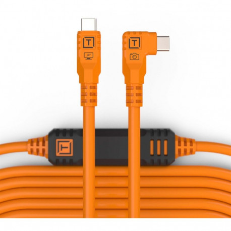 Tools USB-C–USB-C kaabel TetherPro parema nurgaga 9,4m, oranž