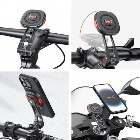 Motorcycle Phone Holder - VRIG MG-18L Magnetic Mechanical Claw, 360-Degree Rotation