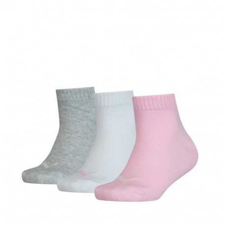 Skarpety Puma Kids Quarter 3P różowe, białe, szare 907375 18