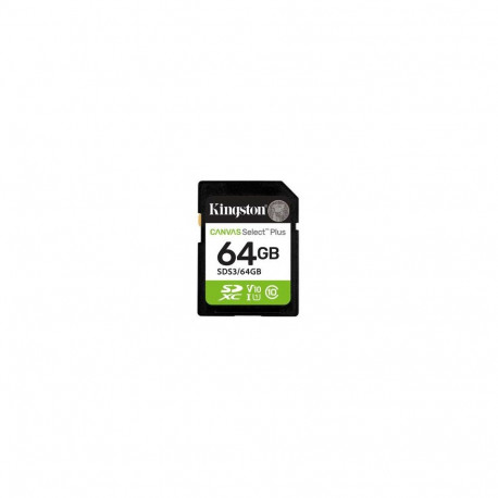 Kingston Technology 64GB SDXC Canvas Select Plus Gen3 100MB/s C10 UHS-I U1 V10