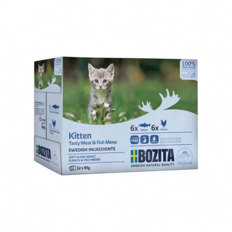 BOZITA kassipoegade märgtoit liha- ja kalatükid kastmes 12x85g