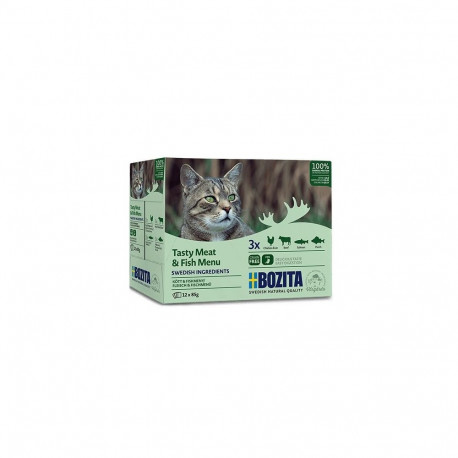 BOZITA Tasty meat & fish menu in jelly Box - wet cat food - 12x85g