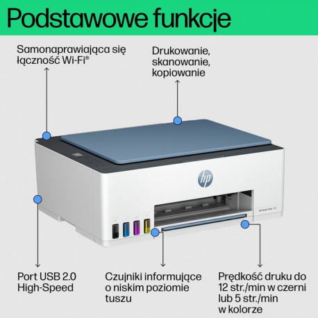 HP Smart Tank 585 All-in-One Printer, Home and home office, Print, copy, scan, Wireless; High-volume