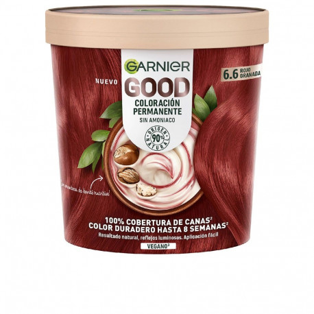GARNIER GOOD coloración permanente sin amoniaco #6.6 rojo granada 217 ml