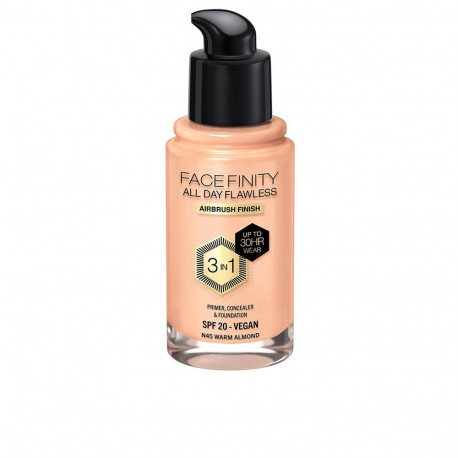 MAX FACTOR jumestuskreem FACEFINITY ALL DAY FLAWLESS 3 IN 1 #N45 30ml, soe mandel
