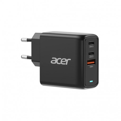 Acer 67W PD GaN Charger, 2 x USB C and 1 x USB A, EU Plug, 100W USB C cable, Retail Pack