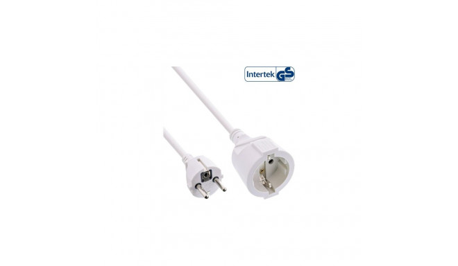 InLine Power extension cable, white, 2m