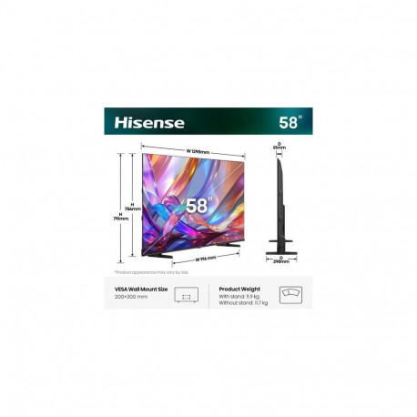 Hisense 58E7S 147.3 cm (58") 4K Ultra HD Smart TV Wi-Fi Black