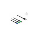 DeLOCK USB Charging Cable 3 in 1 Type-A to Micro USB / 2 x USB Type-C 1 m