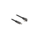 DeLOCK USB 2.0 Flat Ribbon Cable USB Type-C male to USB Type-C male angled PD 3.0 60 W 1 m black