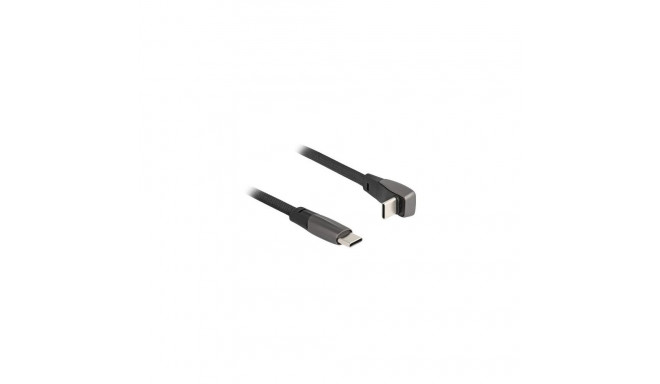 DeLOCK USB 2.0 Flat Ribbon Cable USB Type-C male to USB Type-C male angled PD 3.0 60 W 1 m black