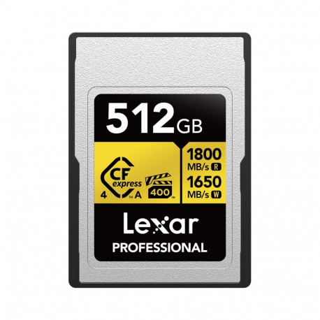 Lexar CFexpress 4.0 Pro Gold, VPG400/IP68, R1800/W1650/SW1000 (Type A) 512GB